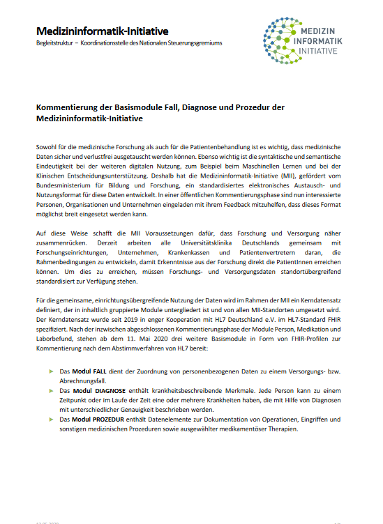 Ankündigung Kommentierungsphase