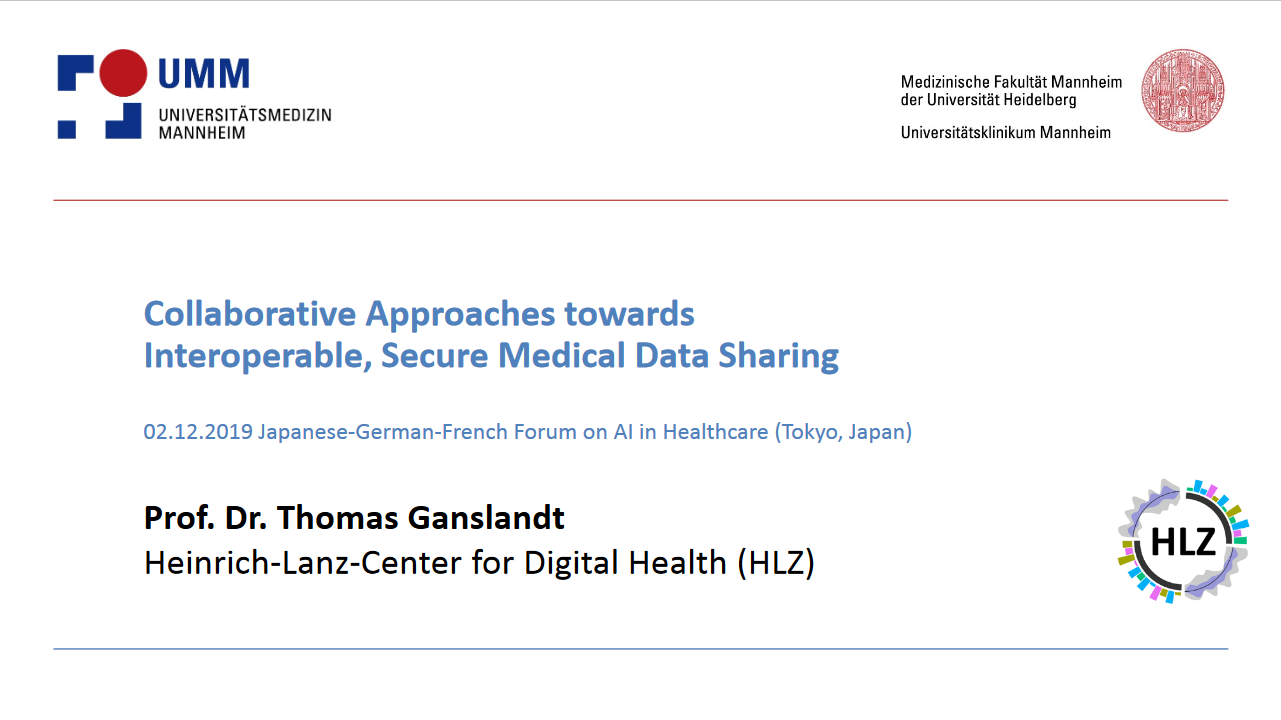 Japanese-German-French Forum on AI in Healthcare_Ganslandt Vortrag